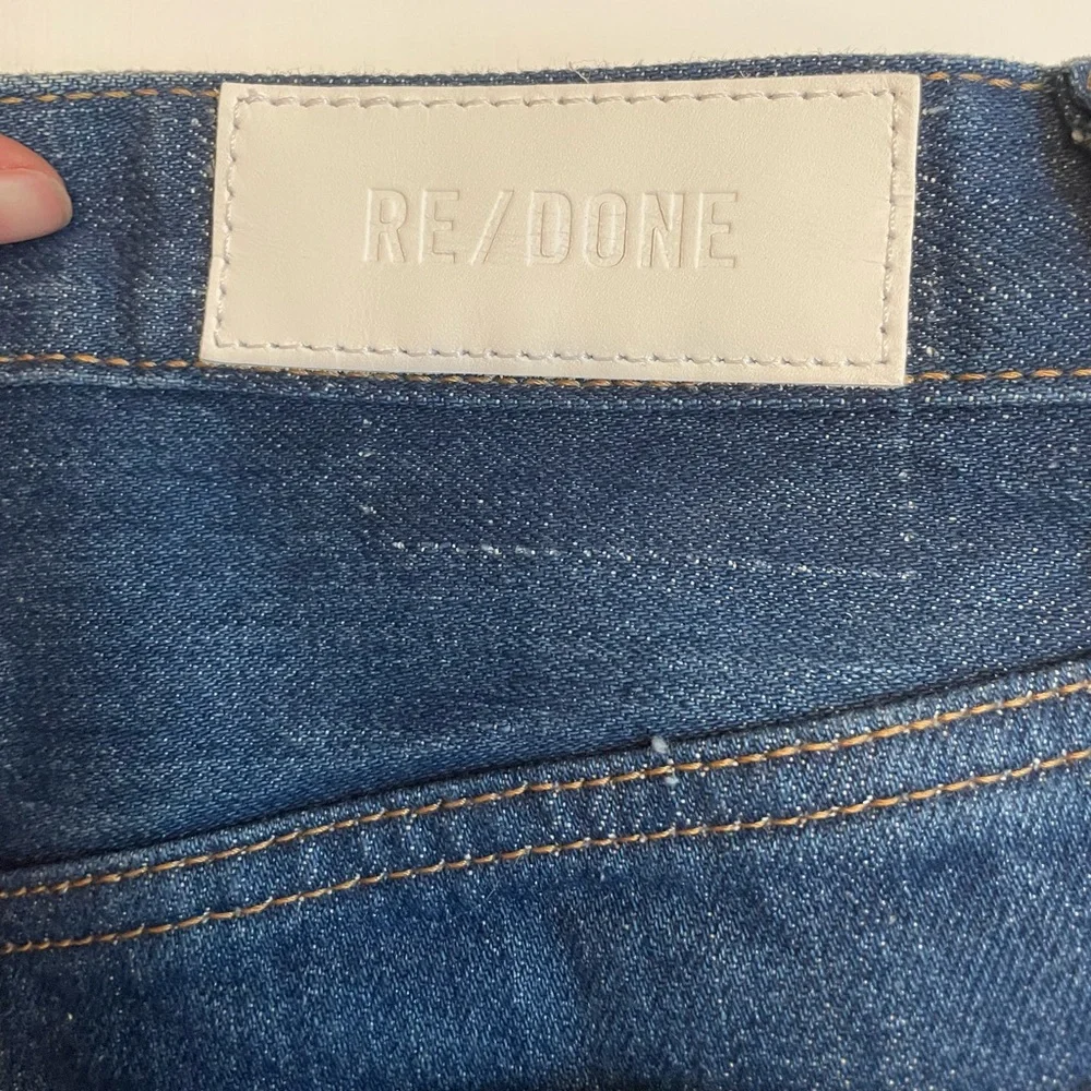 NWOT Re/done high waist wide leg raw hem cropped jeans - Picture 5 of 7